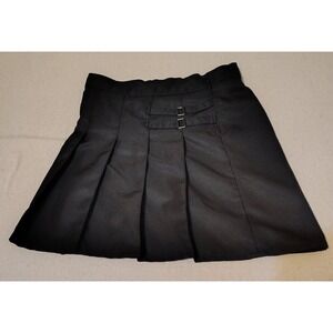 French Toast Girls Black Pleated Skirt with Buckle Skater Goth Size 16‎ 7